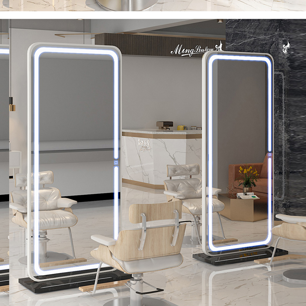 Marco de aluminio Espejo Vestidor Cuerpo completo Led Espejo de cuerpo completo en el dormitorio con luz Led Espejo de pie iluminado