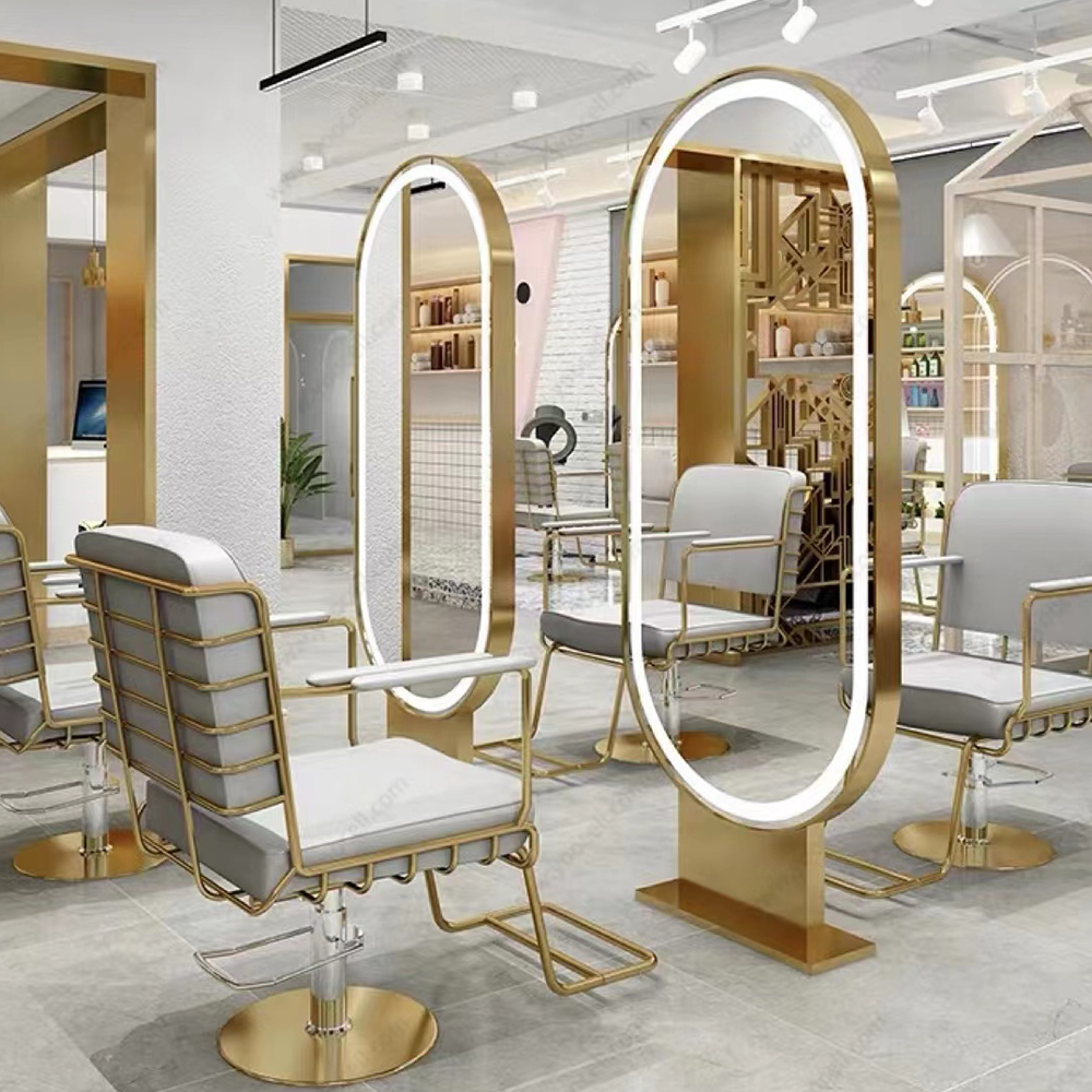 Silla de salón de belleza giratoria de estilo europeo, muebles de salón