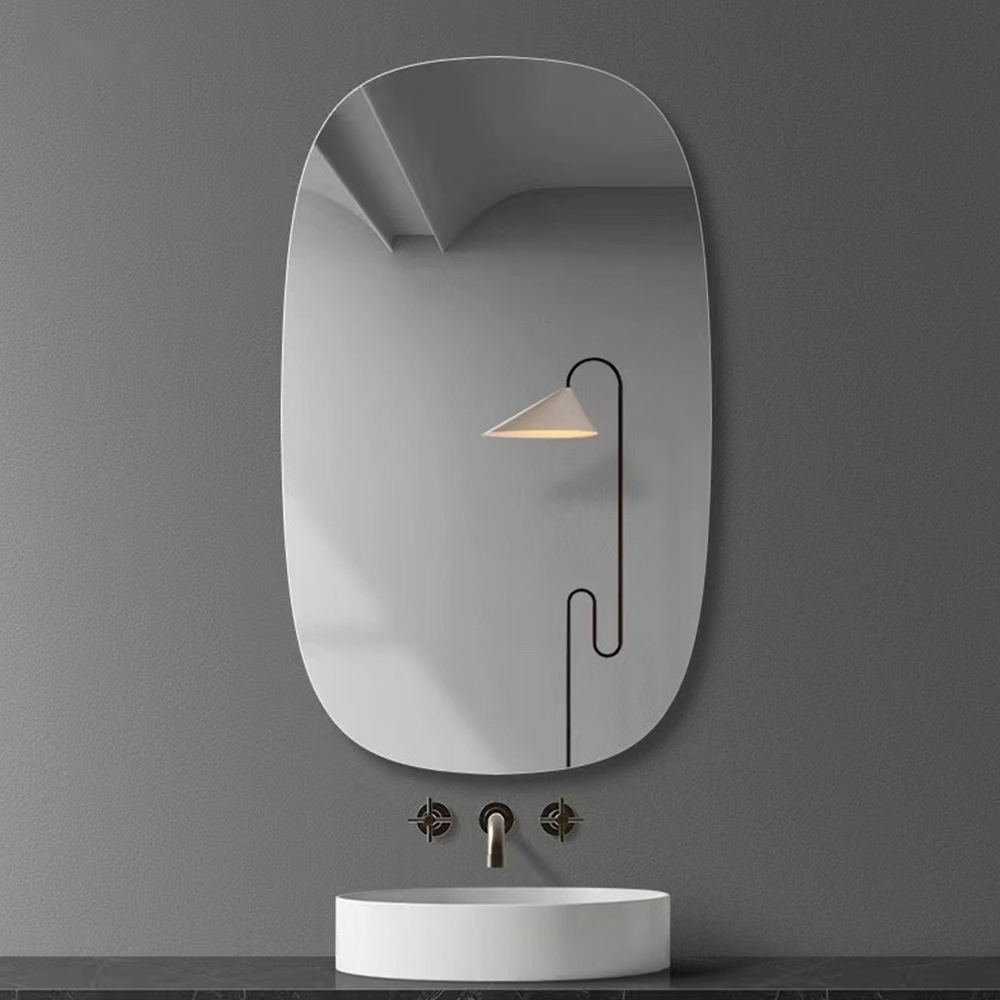Espejo de cristal ovalado grande de la pared de la vanidad 4m m de la pared sin marco impermeable para el cuarto de baño