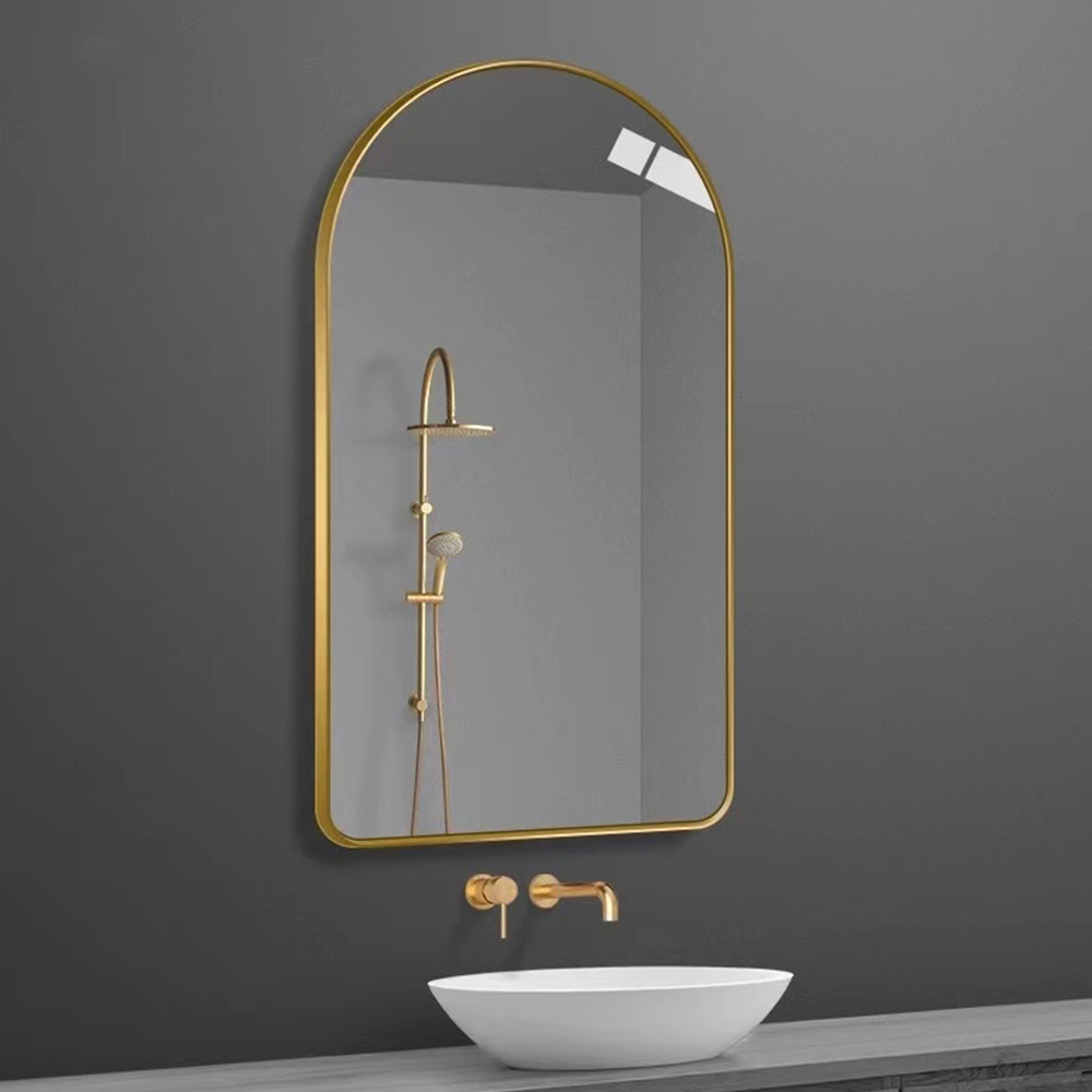 Baño inteligente Anti niebla con luz Led arco montado en la pared espejo luminoso montado en la pared espejo de tocador francés