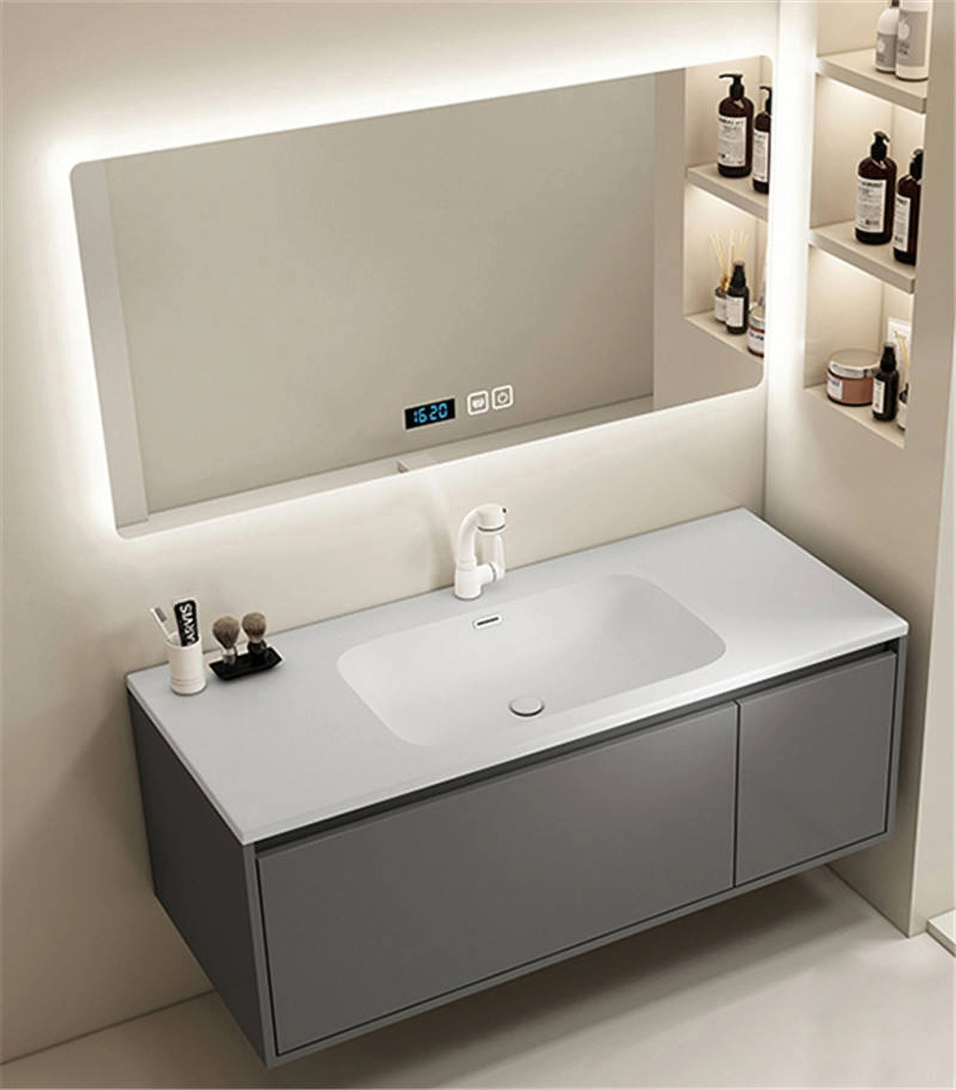 2023, nuevo diseño, armario de baño, espejo, tocador de baño, juego de armario de baño de lujo de madera americana