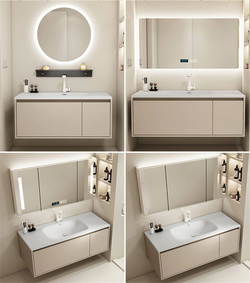 2023, nuevo diseño, armario de baño, espejo, tocador de baño, juego de armario de baño de lujo de madera americana