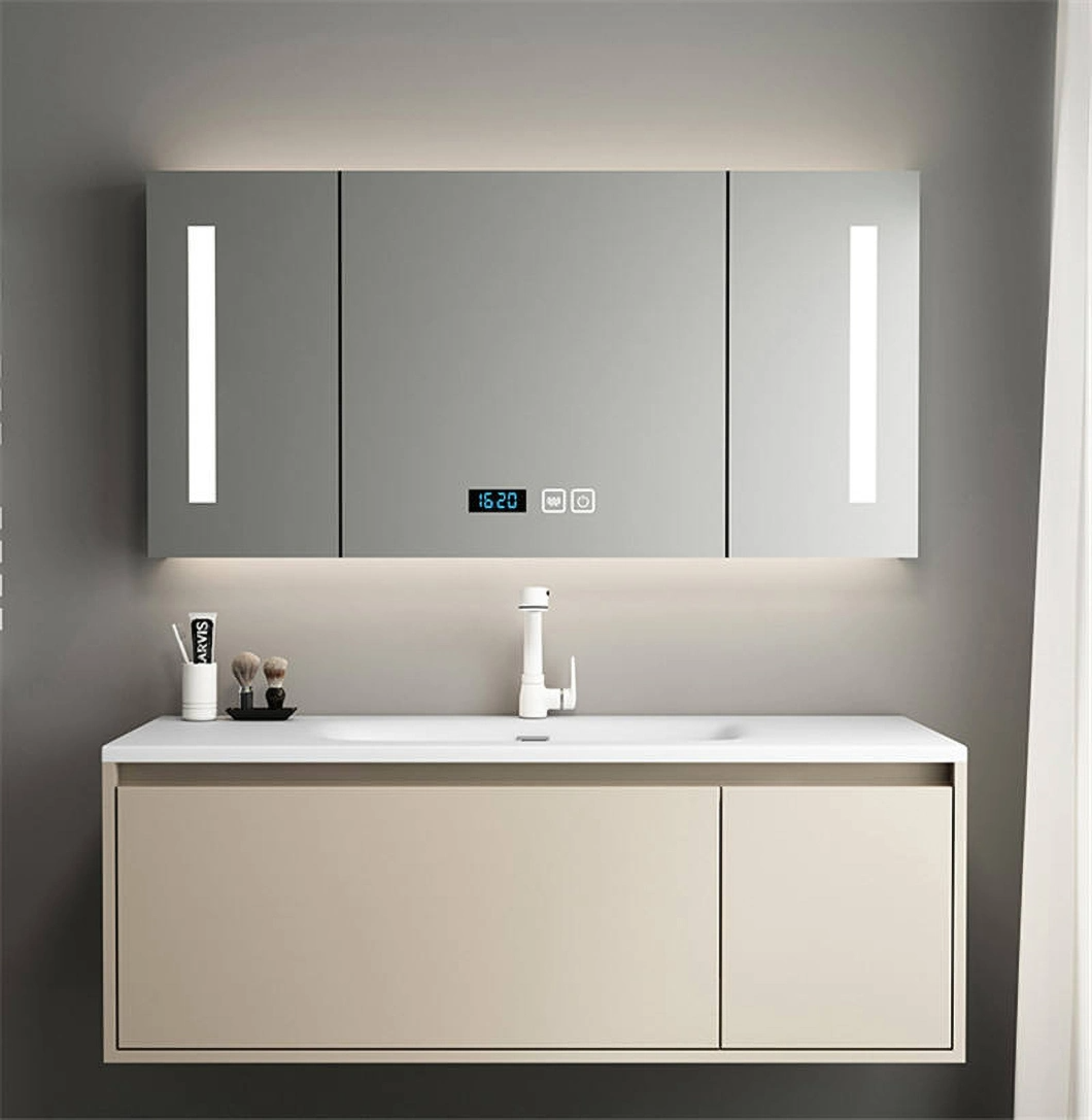 2023, nuevo diseño, armario de baño, espejo, tocador de baño, juego de armario de baño de lujo de madera americana