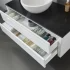 Gabinete de lavabo blanco moderno de 39 pulgadas Gabinete de lavabo individual de esquina de baño con gabinete de espejo