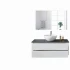 Gabinete de lavabo blanco moderno de 39 pulgadas Gabinete de lavabo individual de esquina de baño con gabinete de espejo