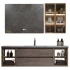 Gabinete de almacenamiento simple y barato, moderno tocador de madera maciza, baño, espejo de baño inteligente, gabinete con lavabo