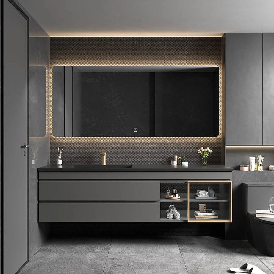 Venta de fábrica, mueble de baño colgante, juego de tocador de baño, mueble de baño de madera flotante, tocador impermeable