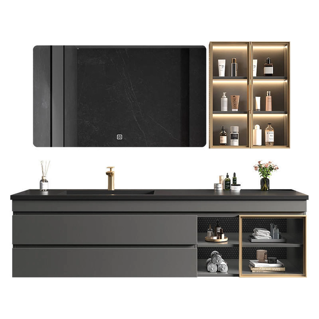 Venta de fábrica, mueble de baño colgante, juego de tocador de baño, mueble de baño de madera flotante, tocador impermeable