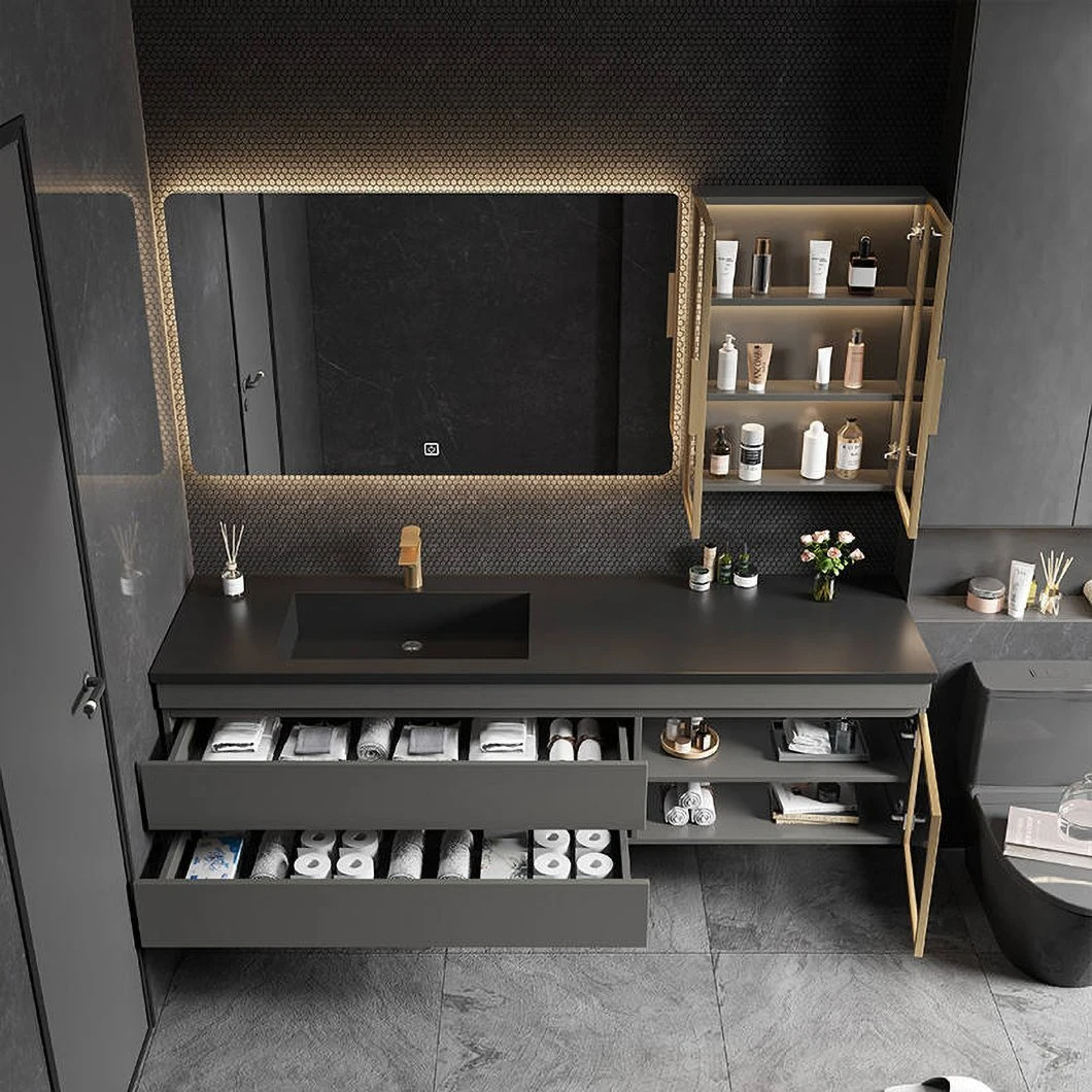 Venta de fábrica, mueble de baño colgante, juego de tocador de baño, mueble de baño de madera flotante, tocador impermeable
