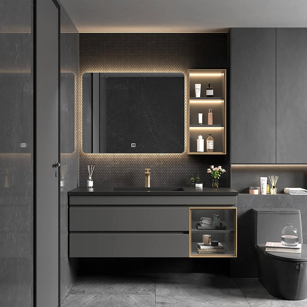 Venta de fábrica, mueble de baño colgante, juego de tocador de baño, mueble de baño de madera flotante, tocador impermeable