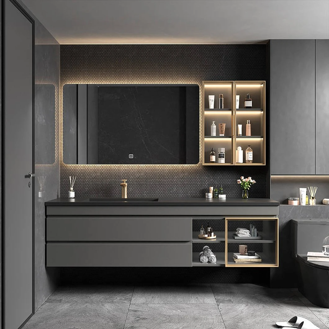Venta de fábrica, mueble de baño colgante, juego de tocador de baño, mueble de baño de madera flotante, tocador impermeable