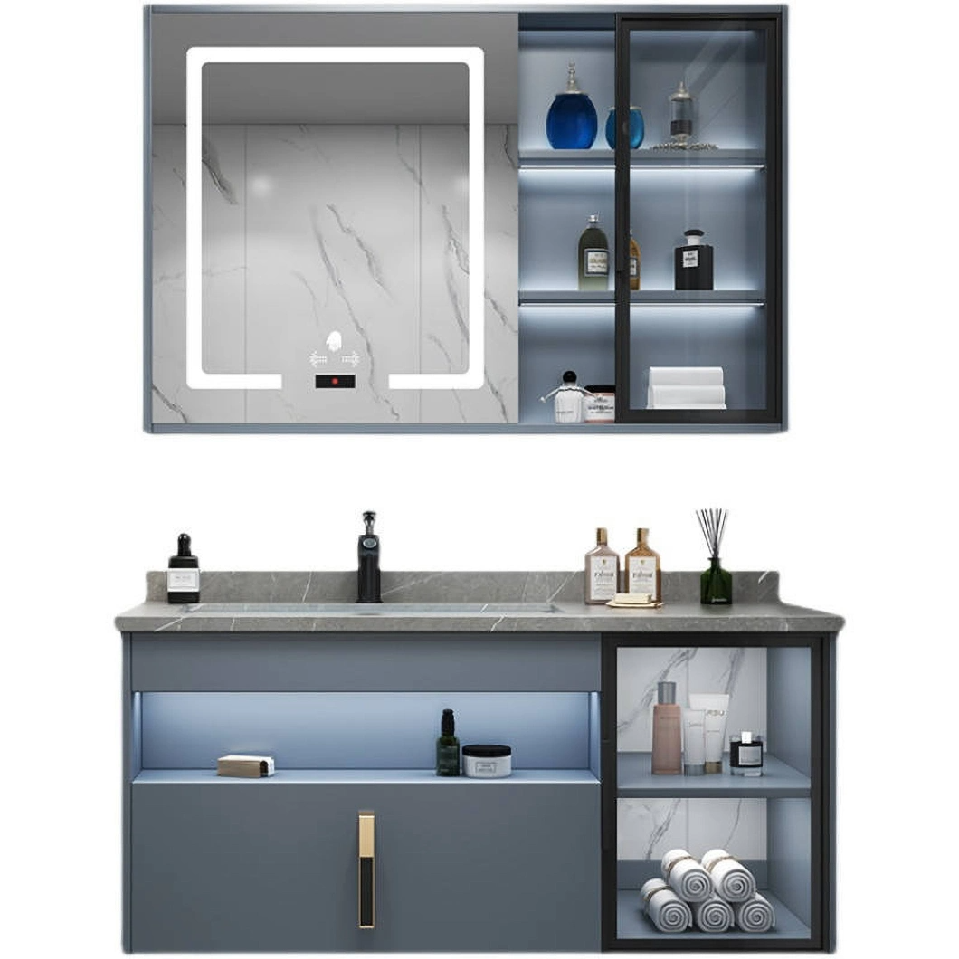 Gabinetes de baño montados en la pared modernos de alta calidad Gabinetes de baño de aluminio de madera contrachapada con espejos
