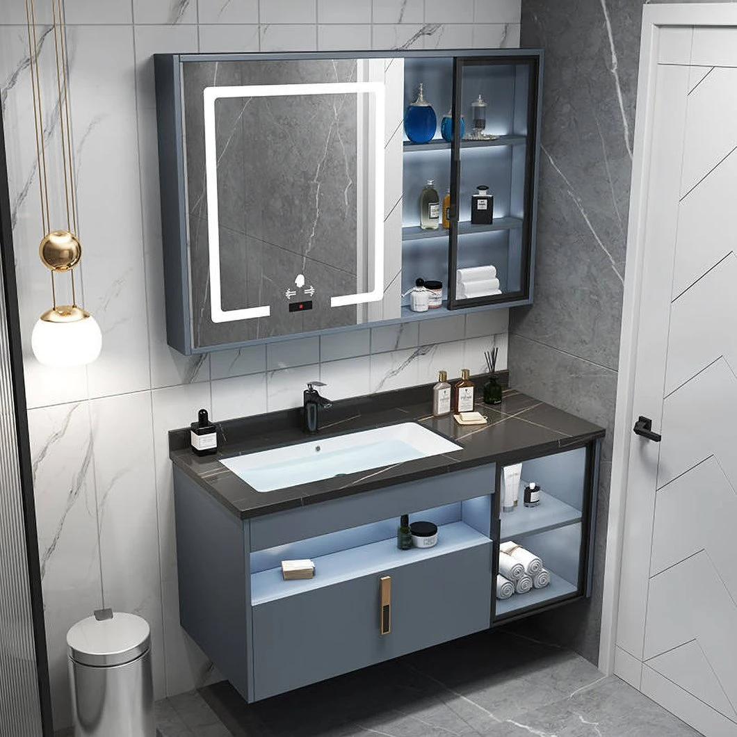 Gabinetes de baño montados en la pared modernos de alta calidad Gabinetes de baño de aluminio de madera contrachapada con espejos