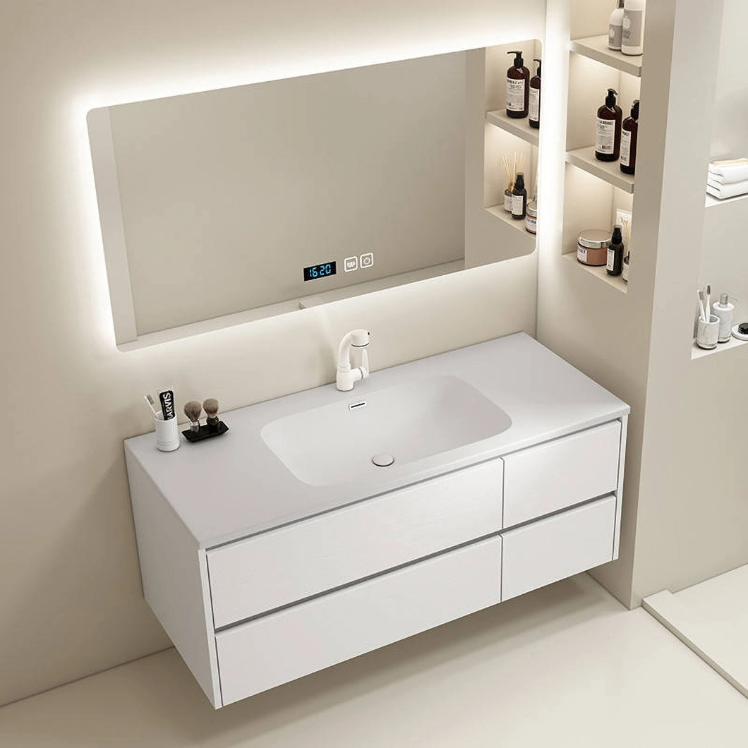 Usado barato del hotel Espejo de tocador de baño Gabinete de baño de mármol doble moderno con lavabo