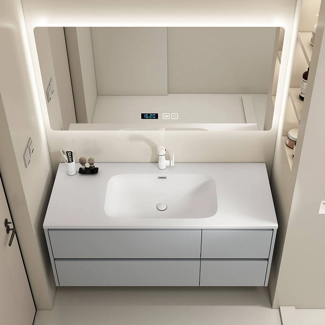 Usado barato del hotel Espejo de tocador de baño Gabinete de baño de mármol doble moderno con lavabo