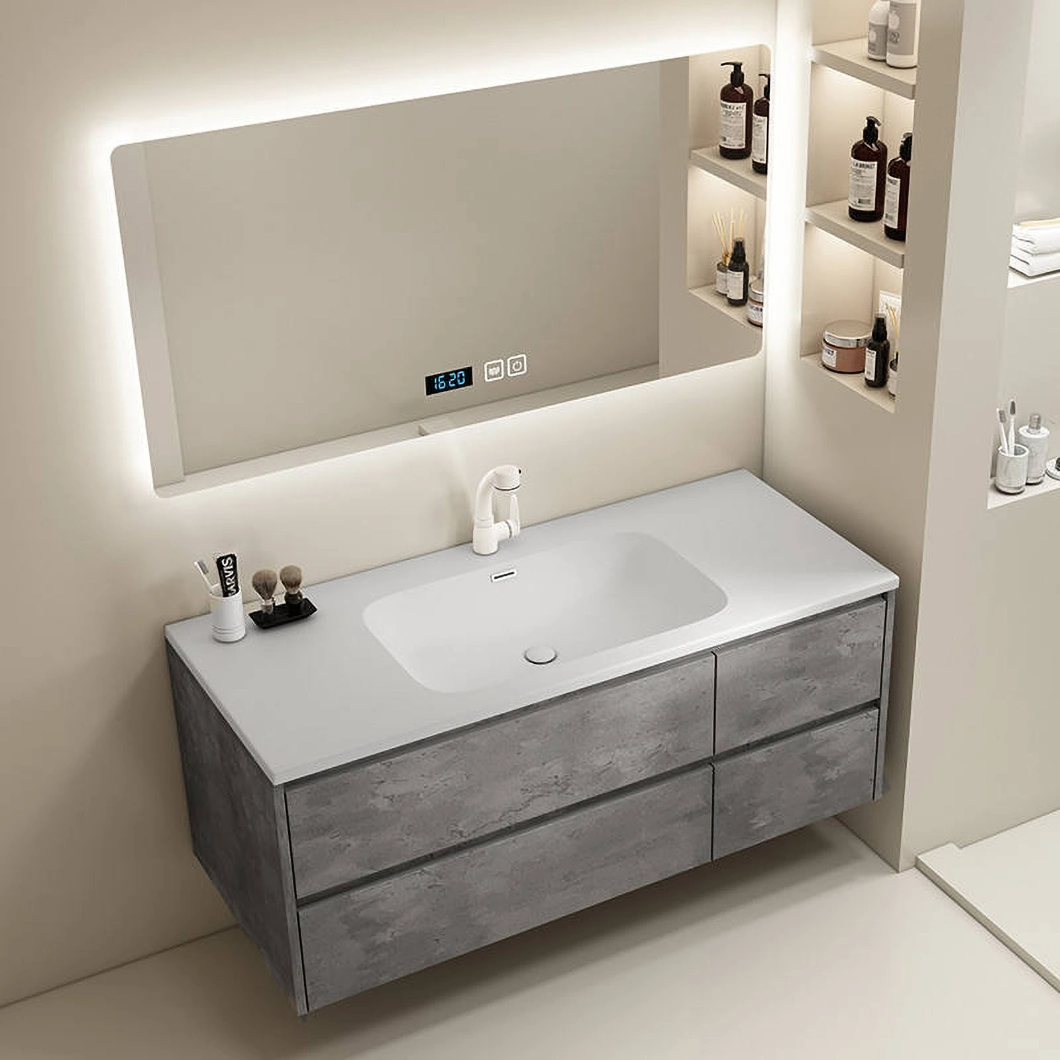 Usado barato del hotel Espejo de tocador de baño Gabinete de baño de mármol doble moderno con lavabo