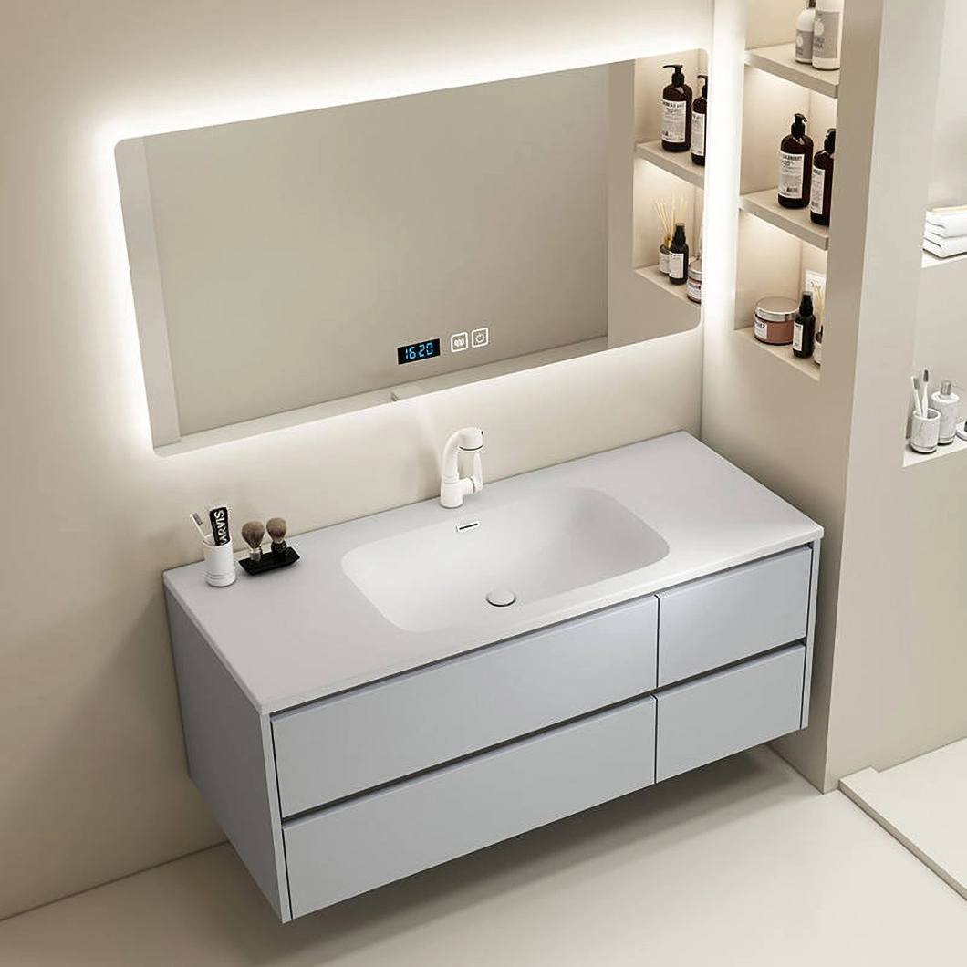 Usado barato del hotel Espejo de tocador de baño Gabinete de baño de mármol doble moderno con lavabo