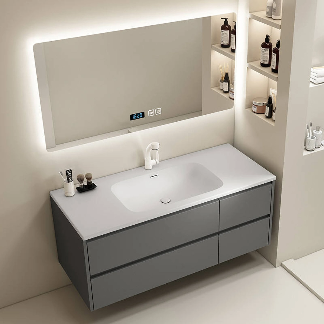 Usado barato del hotel Espejo de tocador de baño Gabinete de baño de mármol doble moderno con lavabo