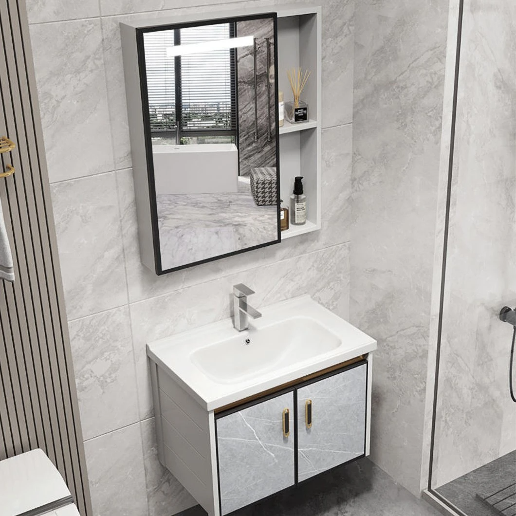 Gabinete de almacenamiento impermeable de esquina moderno tocador de madera maciza baño Mini gabinete de baño pequeño