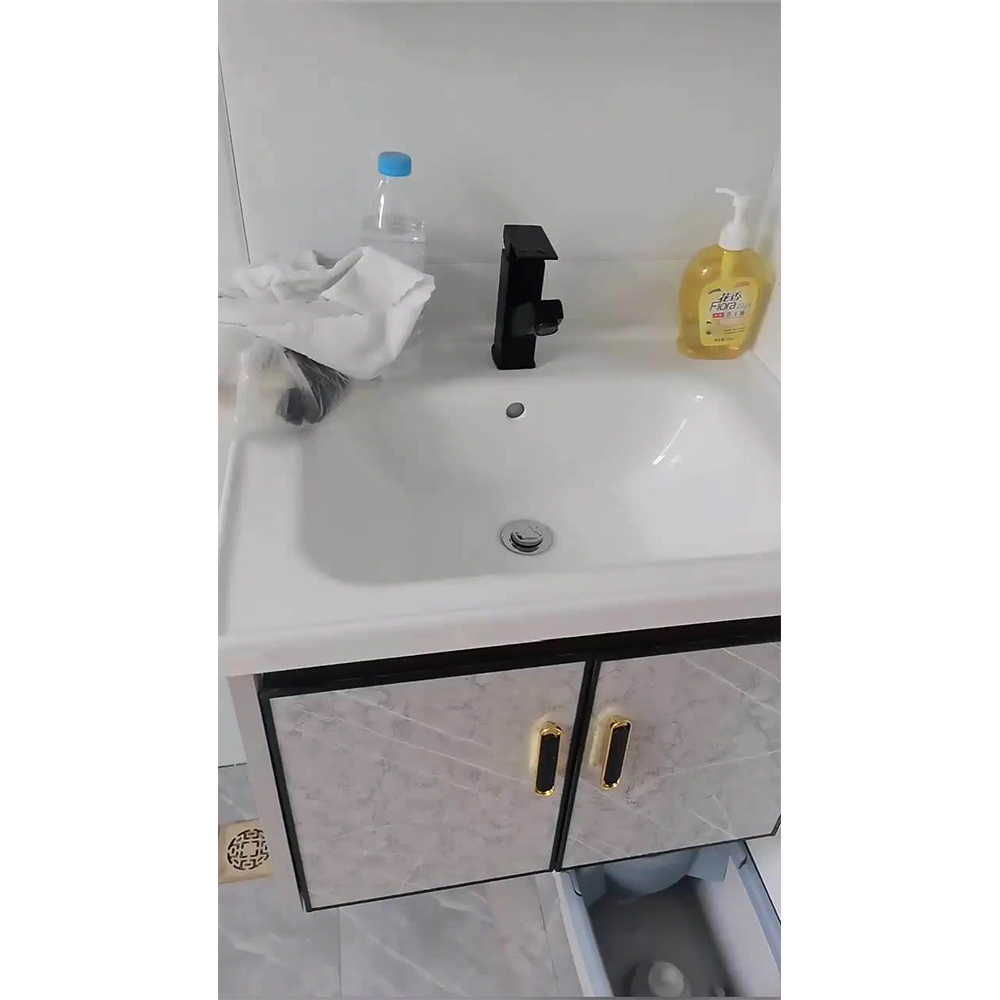 Gabinete de almacenamiento impermeable de esquina moderno tocador de madera maciza baño Mini gabinete de baño pequeño