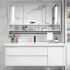 Gabinete de medicina impermeable montado en la pared blanco moderno gabinete de baño de roble con gabinete de espejo