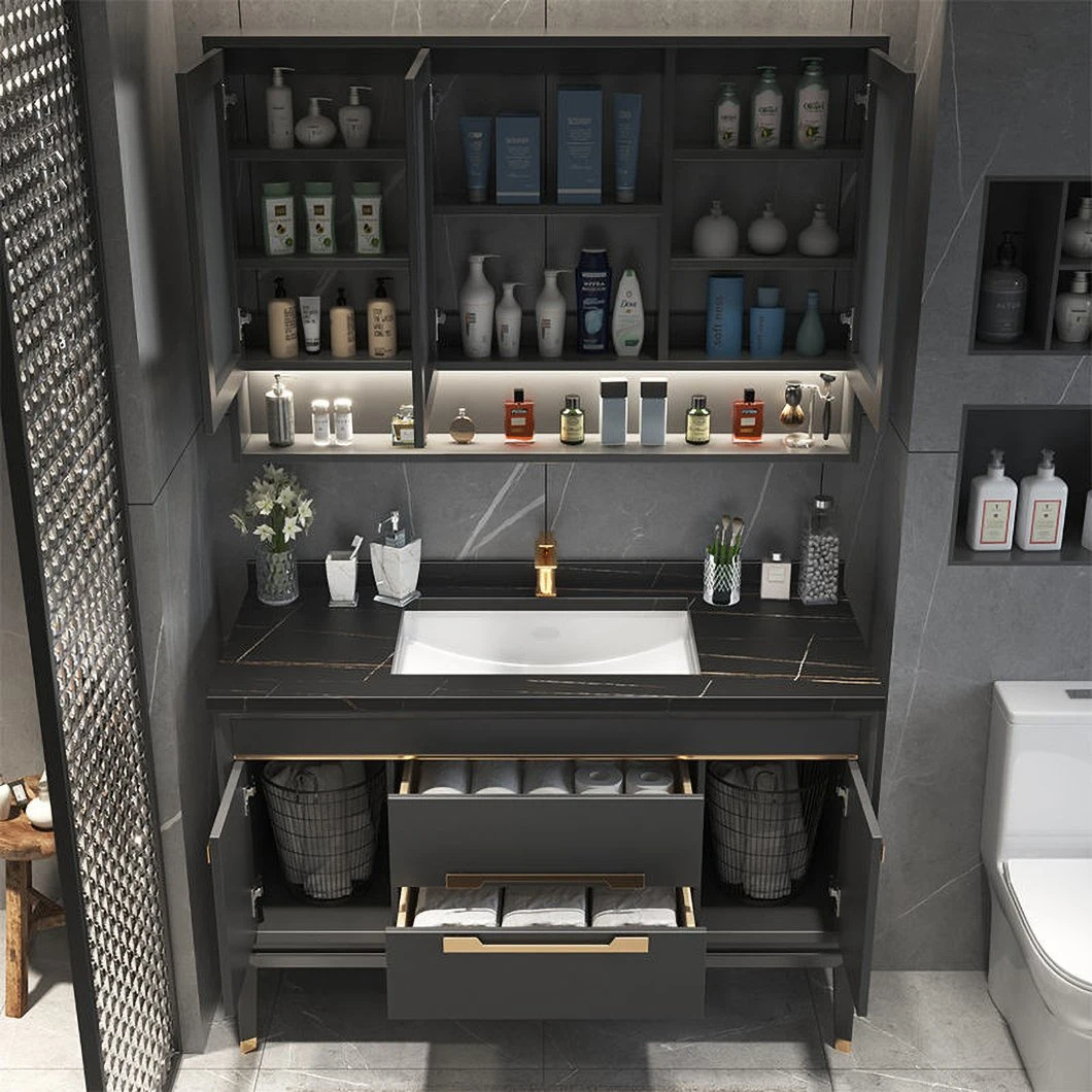 Gabinete de baño moderno 2023, armario de muebles, tipo suelo, armario de baño doble de lujo