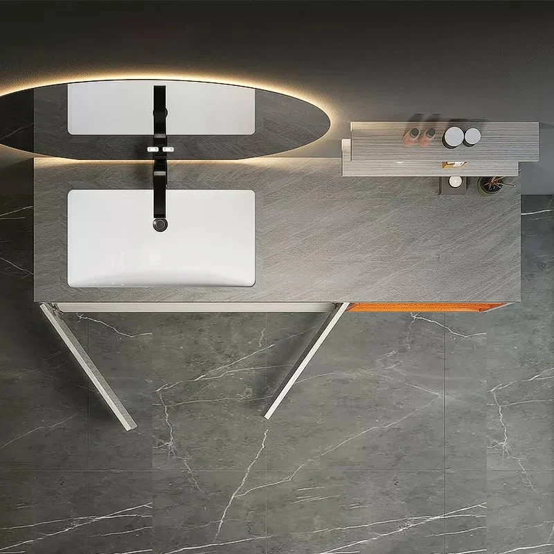 Tocador de baño barato moderno de nuevo color caliente europeo con espejo redondo LED para fregadero de recipiente