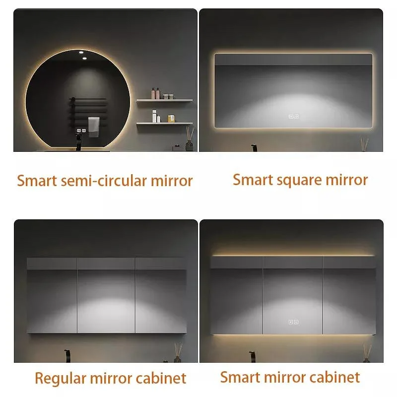Tocador de baño barato moderno de nuevo color caliente europeo con espejo redondo LED para fregadero de recipiente