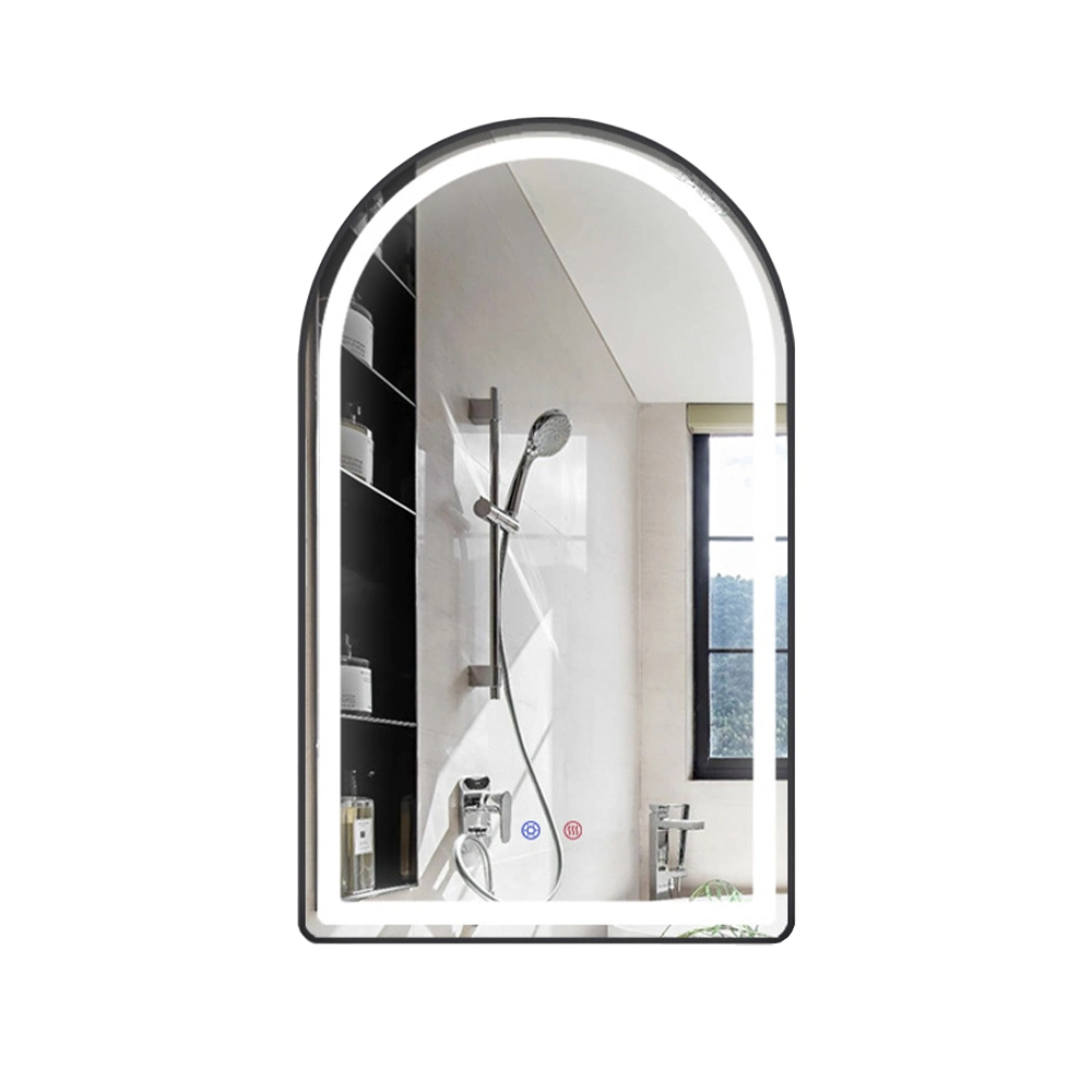 Espejo de pared con marco de Metal ovalado de aluminio dorado para decoración moderna del hogar, Interior de lujo para espejo de baño