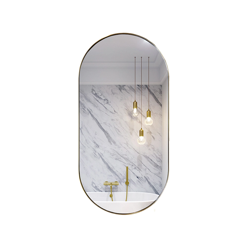 Espejos enmarcados grandes de cristal de un solo lado de metal de moda sobre espejo de baño de vanidad