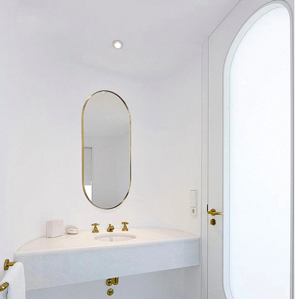 Espejos enmarcados grandes de cristal de un solo lado de metal de moda sobre espejo de baño de vanidad
