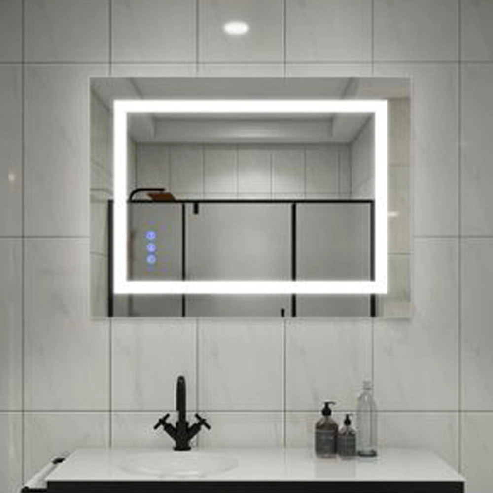 Espejo LED inteligente para baño, muebles de tocador iluminados, espejo de cristal decorativo montado en la pared, espejo de maquillaje con Bluetooth, decoración del hogar