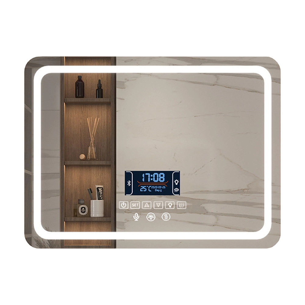 Espejo de pared de baño de decoración del hogar de vidrio de maquillaje moderno inteligente al por mayor de fábrica estándar europea