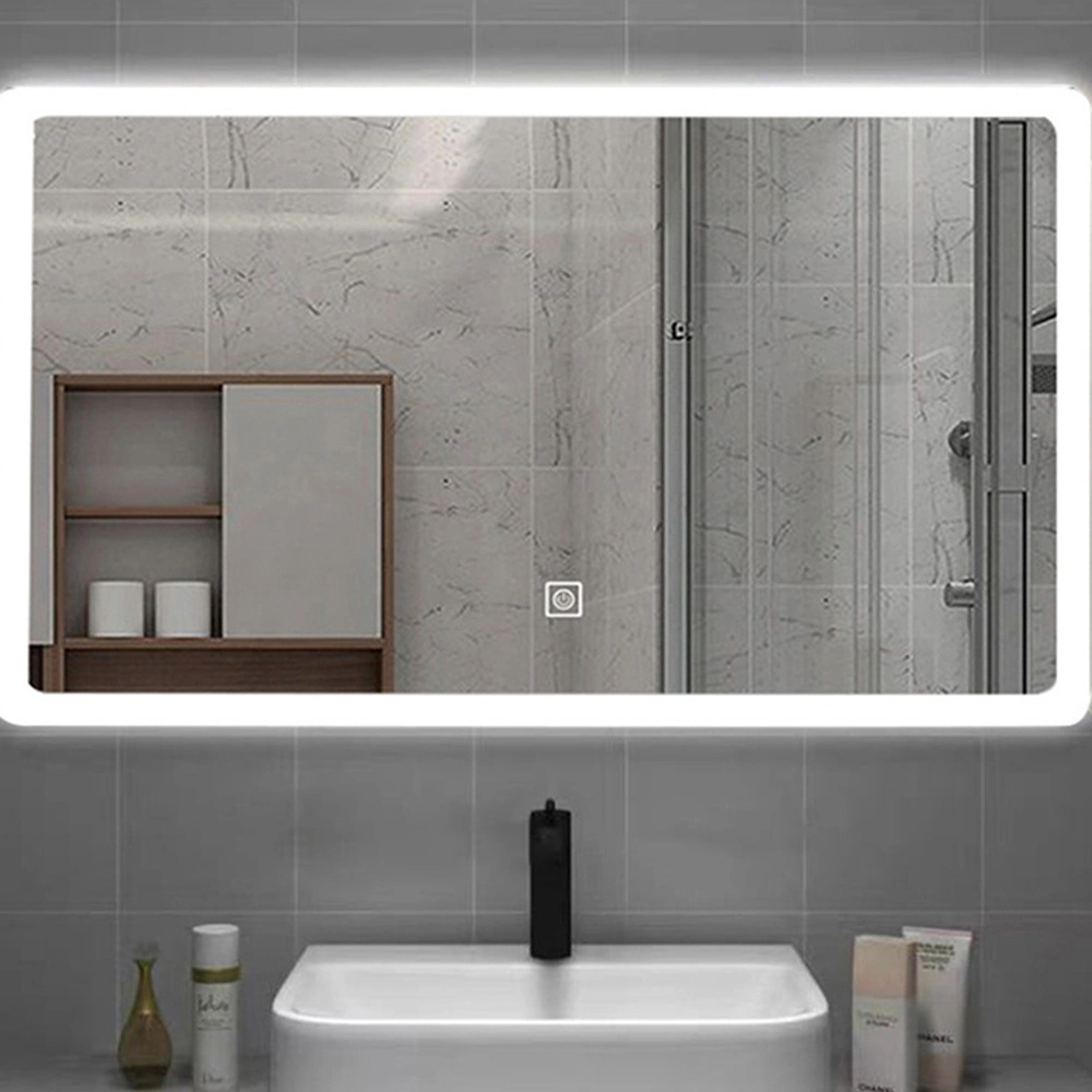 Venta al por mayor de fábrica Sensor táctil Decoración de pared para el hogar Muebles de salón Montado en la pared Maquillaje LED Smart Home LED Espejo de baño con desempañador y altavoz Bluetooth