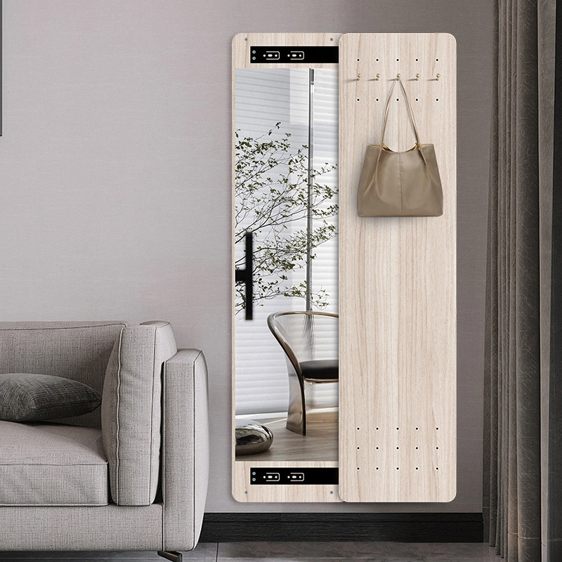 Tablero de orificios Espejo nórdico a prueba de explosiones de longitud completa Push Pull Espejo de ajuste para colgar en la pared oculto