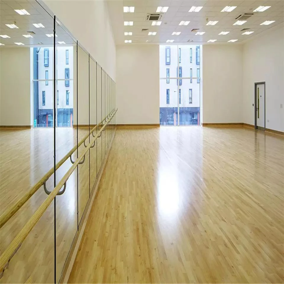 Espejos de pared de gimnasio de estudio de baile de parte trasera de película de seguridad de tamaño personalizado sin marco grande