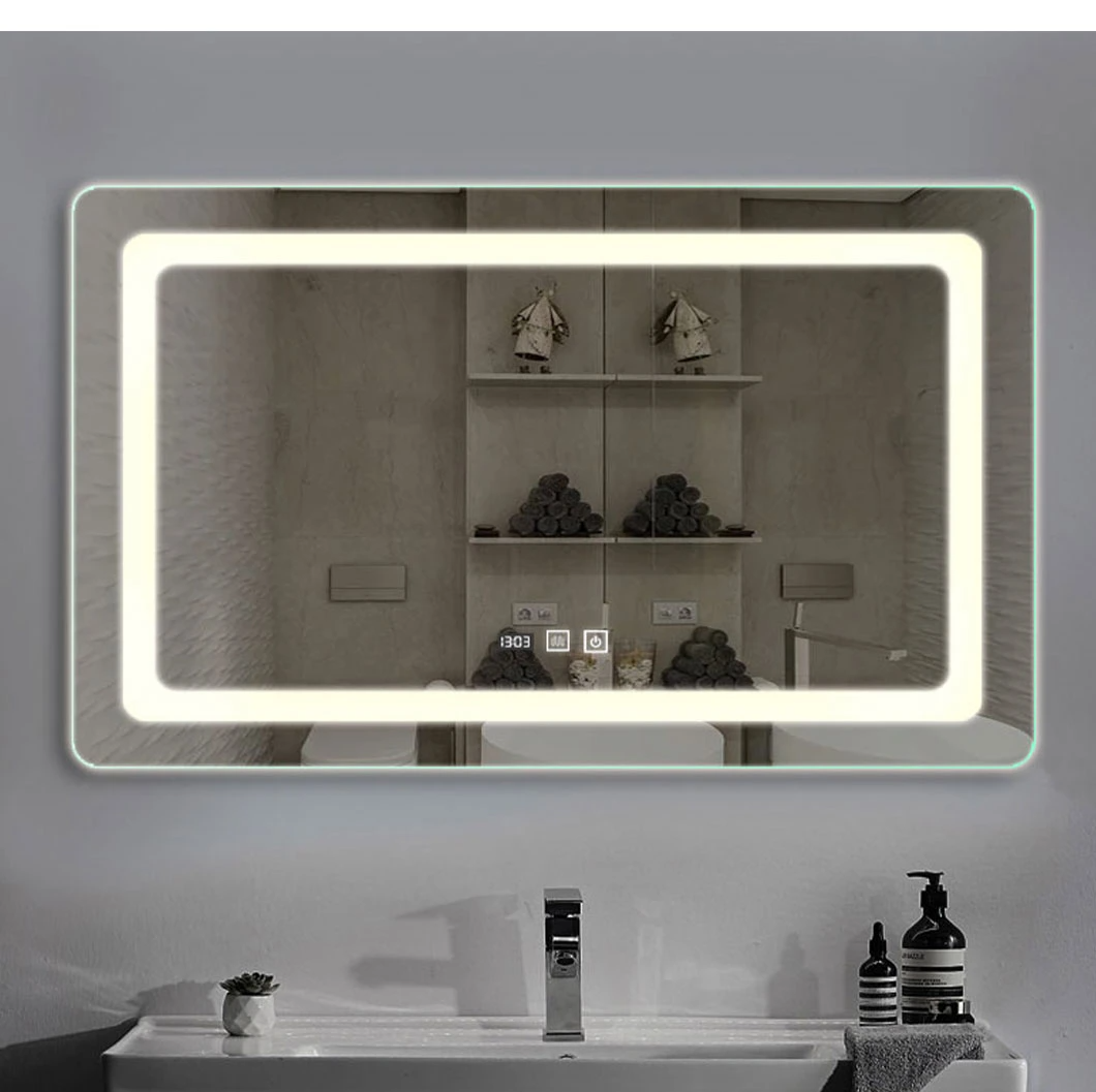 Espejo de tocador montado en la pared del baño LED, espejo inteligente para el hogar, decoración del hogar, espejo de maquillaje con Bluetooth, accesorios de baño