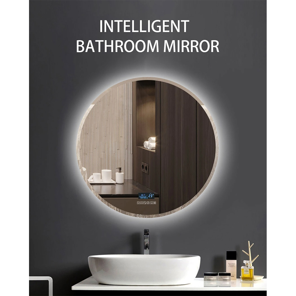 Espejo inteligente LED, espejo montado en la pared, decoración del hogar, espejo de maquillaje con Bluetooth, accesorios de baño, muebles de salón