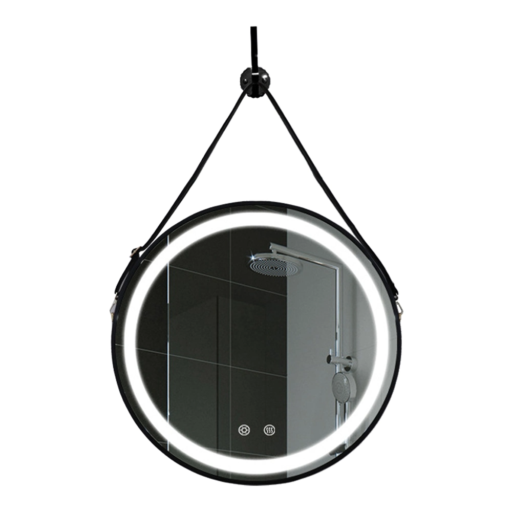 Espejo de baño de gran oferta para chicos, espejo de baño antivaho de pared redonda moderna decorativa para Hotel de 60cm y 80cm con LED