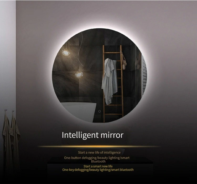 Precio de fábrica de China, muebles de baño, espejo de pared de vestir de luz delantera inteligente para proyecto de baño de Hotel