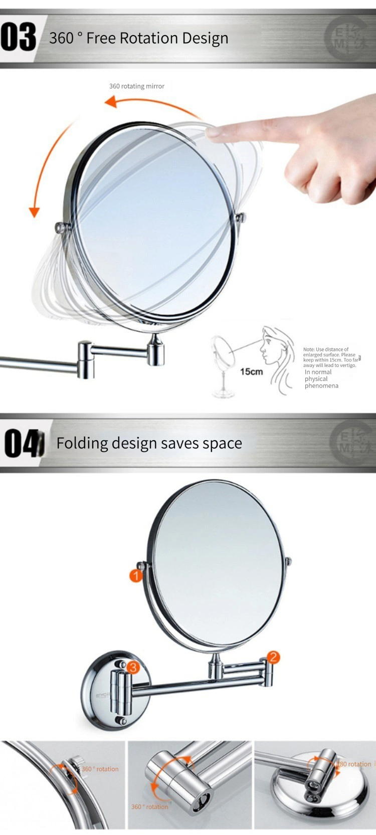 Espejo de pared de baño LED para decoración del hogar de cristal de maquillaje moderno inteligente al por mayor de fábrica estándar europea