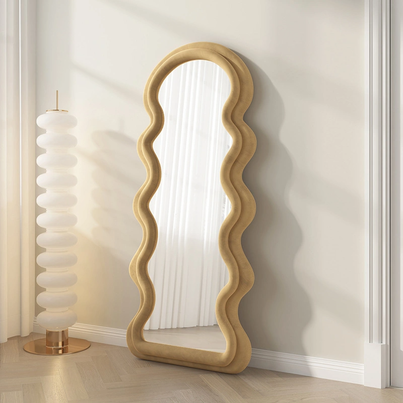 Espejo de piso de cuerpo entero de pared de sala de diseño de arco de moda simple con mejores ventas de los fabricantes