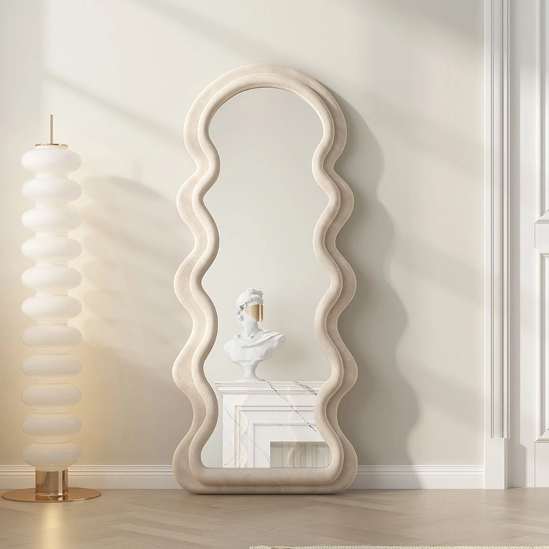 Espejo de piso de cuerpo entero de pared de sala de diseño de arco de moda simple con mejores ventas de los fabricantes