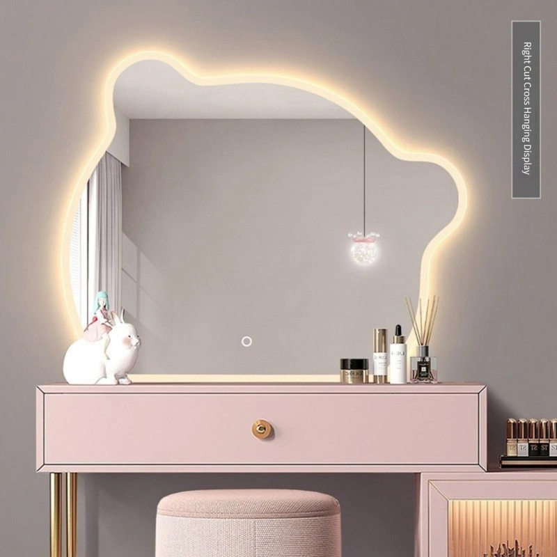 Espejo de tocador con pantalla táctil de oso, dormitorio de baño, maquillaje heterotípico Irregular creativo, espejo de tocador