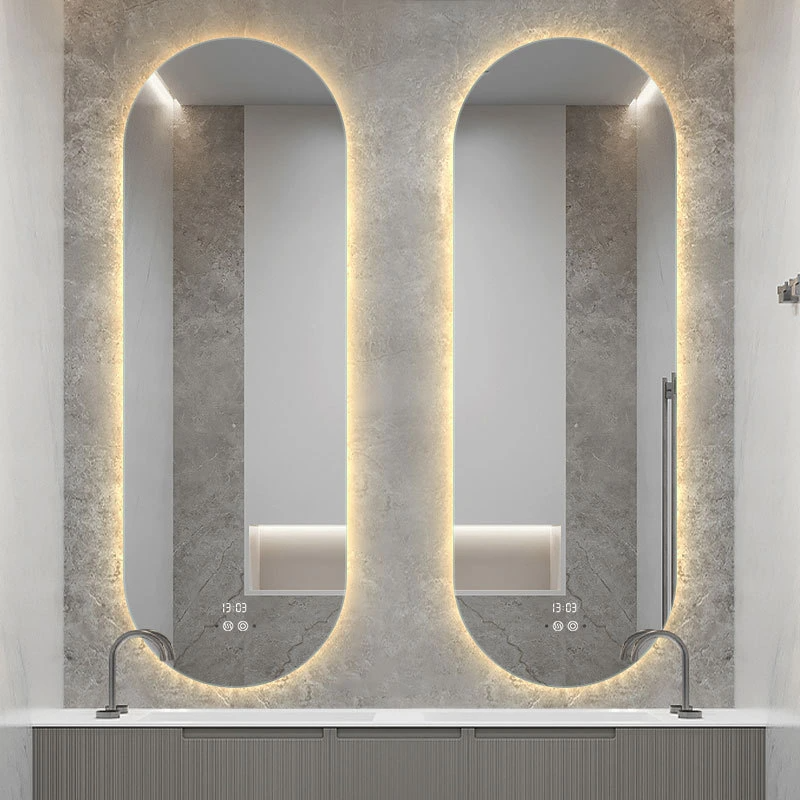 Espejo de baño inteligente Espejo de baño LED montado en la pared con luz Espejo de baño antivaho