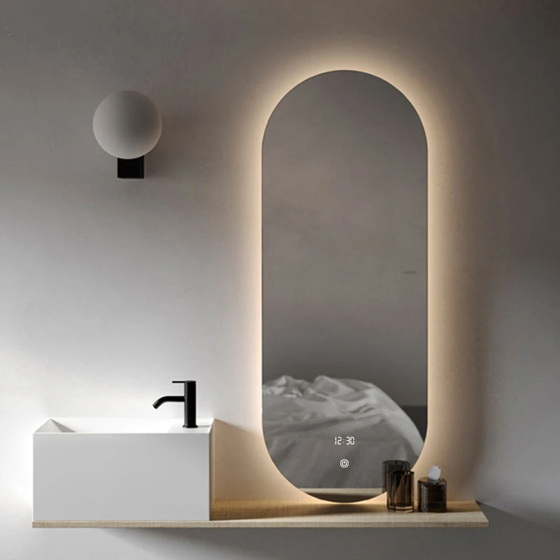 Espejo de baño inteligente Espejo de baño LED montado en la pared con luz Espejo de baño antivaho