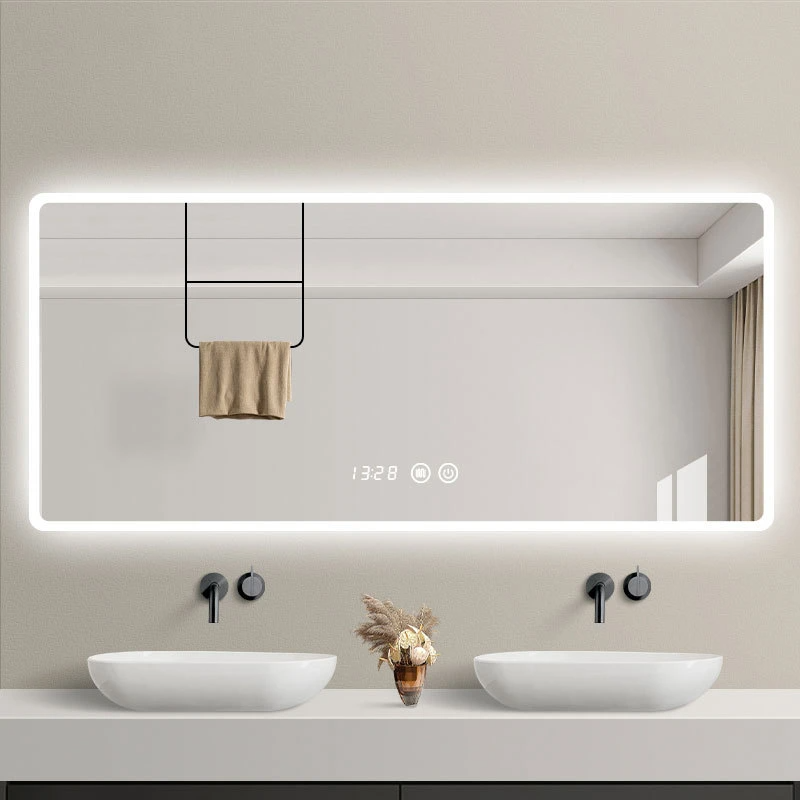 Espejo de baño inteligente Espejo de baño LED montado en la pared con luz Espejo de baño antivaho