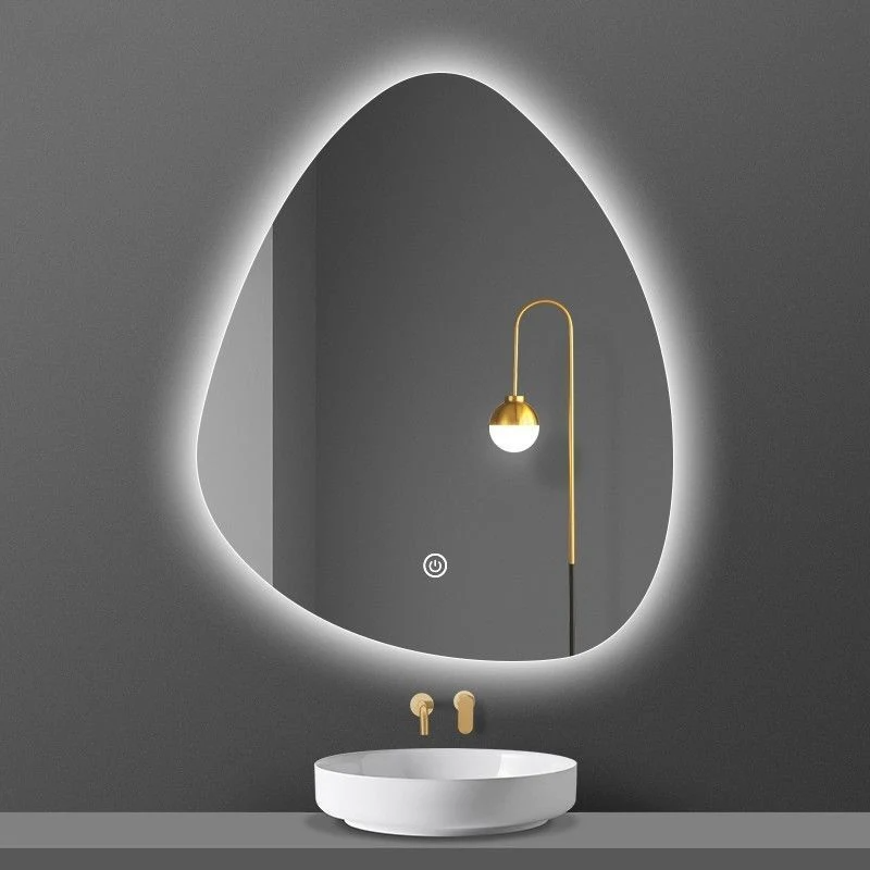Espejo de baño con iluminación personalizada irregular Baño montado en la pared Espejo LED inteligente de tocador de interés especial