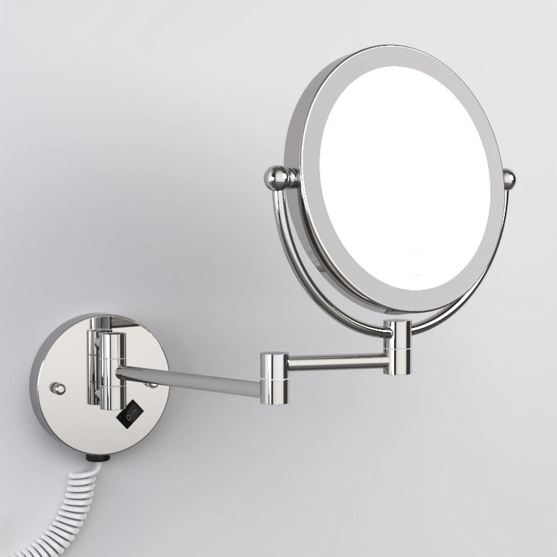 Espejo de tocador de maquillaje con luz LED con montaje en pared y aumento Espejo de baño con luz LED con luz LED