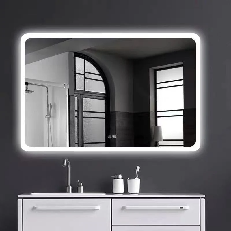 Espejo de tocador impermeable con luz LED retroiluminado personal personalizado para baño con luz